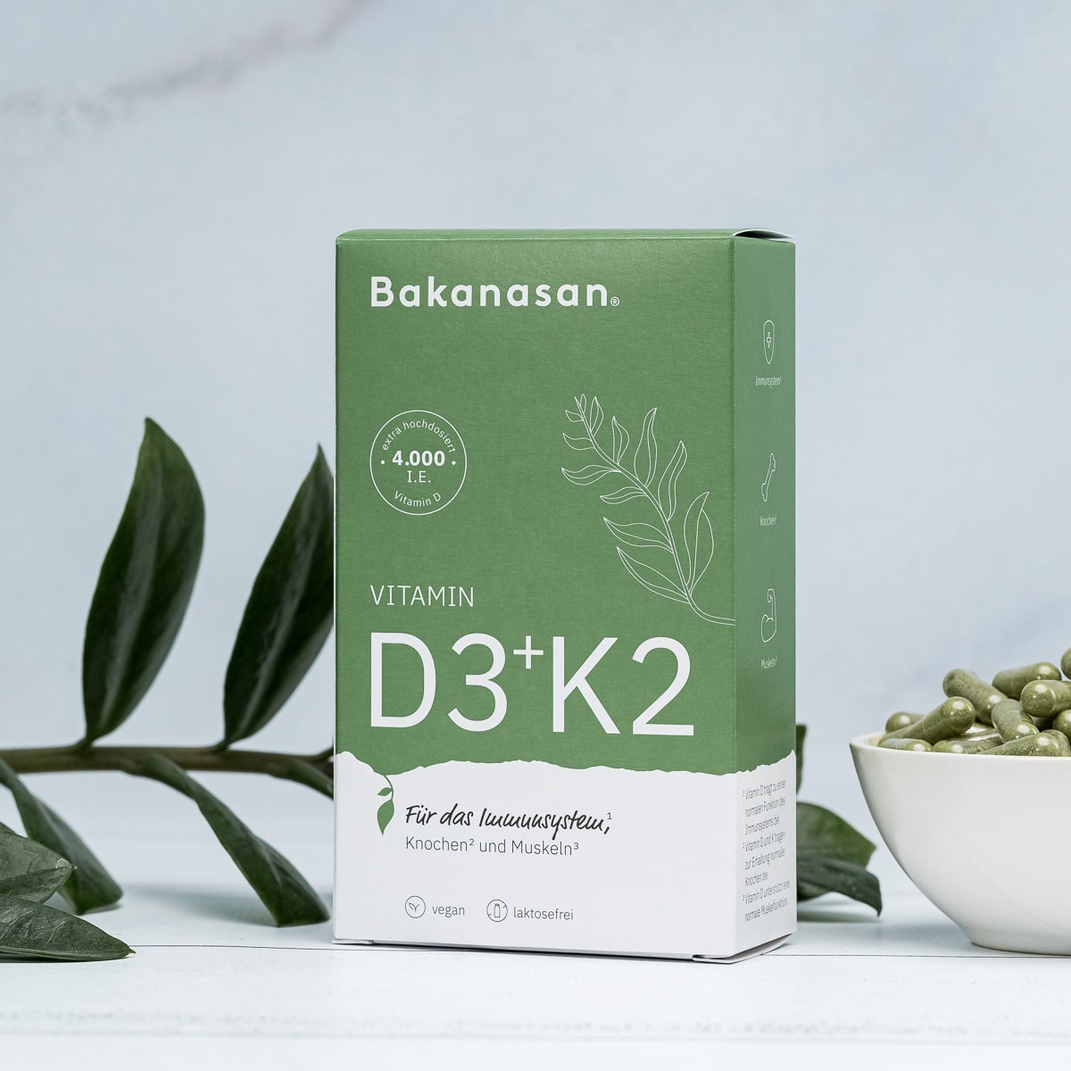 Bakanasan Vitamin D3 + K2 4.000 I.E. Vegan 60St.